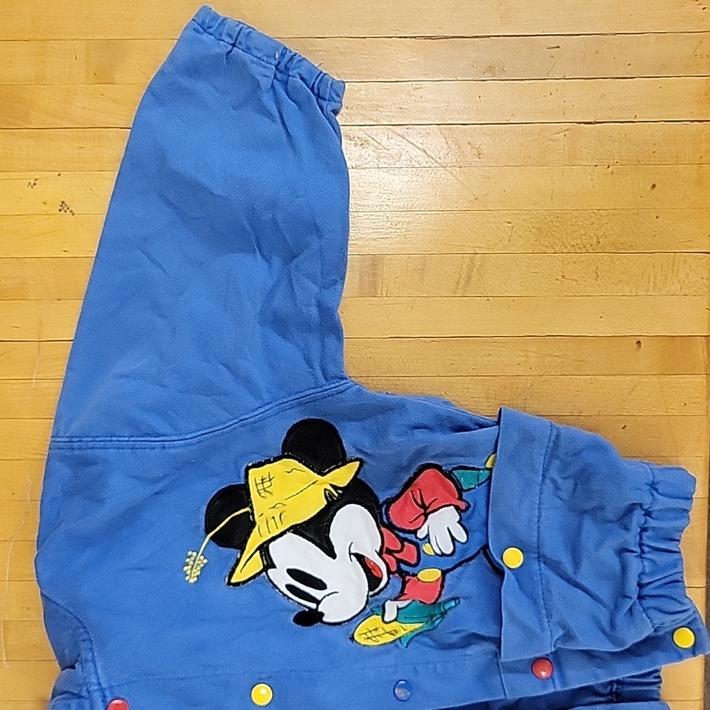 12-18 month VINTAGE Disney Mickey and Pig snap Jean Jacket - Picture 2 of 5